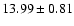 $13.99\pm0.81$
