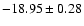 $-18.95\pm0.28$