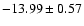 $-13.99\pm0.57$
