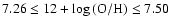 $7.26\leq12+\log{{\rm (O/H)}}\leq7.50$