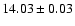 $14.03\pm0.03$