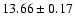 $13.66\pm0.17$