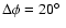 $\Delta \phi = 20\hbox{$^\circ$ }$