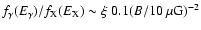 $f_{\gamma} (E_{\gamma}) / f_{{\rm X}} (E_{{\rm X}}) \sim \xi ~ 0.1 (B/10~\mu {\rm G}) ^{-2}$