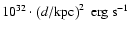 $10^{32} \cdot \left(d/{\rm kpc}\right)^2~{\rm erg~s}^{-1}$