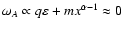 $\omega_A \propto q
\varepsilon + m x^{\alpha -1} \approx 0$
