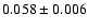 $0.058 \pm{0.006}$