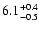 $\rm 6.1 ^{+0.4}_{-0.5}$