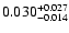 $\rm0.030^{+0.027}_{-0.014}$