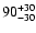 $\rm 90^{+30}_{-30}$