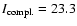 $I_{\rm compl.} = 23.3$