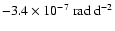 $-3.4\times 10^{-7}~{\rm rad~d}^{-2}$