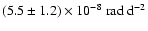 $(5.5 \pm 1.2) \times 10^{-8}~{\rm rad~d}^{-2}$