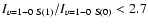 $I_{v=1{-}0~{\rm S}(1)}/I_{v=1{-}0~{\rm S}(0)} < 2.7$