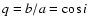 $q = b/a = \cos i$