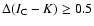 $\Delta(I_{{\rm C}}-K) \ge 0.5$