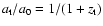 $a_{\rm t}/ a_0 = 1 / (1 + z_{\rm t})$