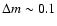 $\Delta m \sim 0.1$
