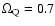 $\Omega_{ \rm Q}= 0.7$