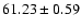 $61.23\pm0.59$