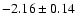 $-2.16\pm 0.14$
