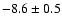 $-8.6\pm 0.5$