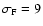 $\sigma_{\rm F} =9$