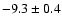 $-9.3\pm 0.4$