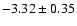 $-3.32\pm0.35$