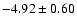 $-4.92\pm0.60$