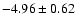 $-4.96\pm0.62$