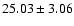 $25.03\pm3.06$