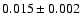 $0.015 \pm 0.002$