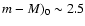 $m-M)_0\sim2.5$