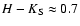 $H-K_{\rm S} \approx 0.7$