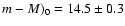 $m-M)_0=14.5\pm0.3$