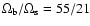 $\Omega_{\rm b}/\Omega_{\rm s}=55/21$