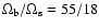 $\Omega_{\rm b}/\Omega_{\rm s}=55/18$