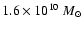 $ 1.6\times 10^{10}~M_{\odot}$