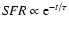 ${\it SFR } \propto {\rm e}^{-t/\tau}$