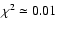 $\chi^2\simeq 0.01$