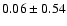 $0.06 \pm 0.54$