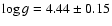 $\log g = 4.44 \pm 0.15$
