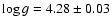 $\log g = 4.28 \pm
0.03$