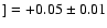 $] = +0.05 \pm 0.01$
