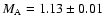 $M_{\rm A} = 1.13 \pm 0.01$