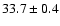 $33.7 \pm 0.4$