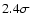 $2.4 \sigma$