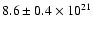 $8.6\pm 0.4\times 10^{21}$