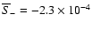 $\overline{S}_-=-2.3\times 10^{-4}$